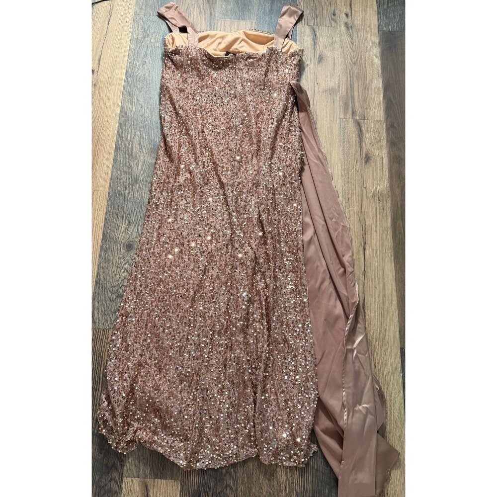 MissOrd Ribbon Corset Sequin Maxi Dress Women's Plus Size 4XL in Champagne NWT! - Picture 5 of 5